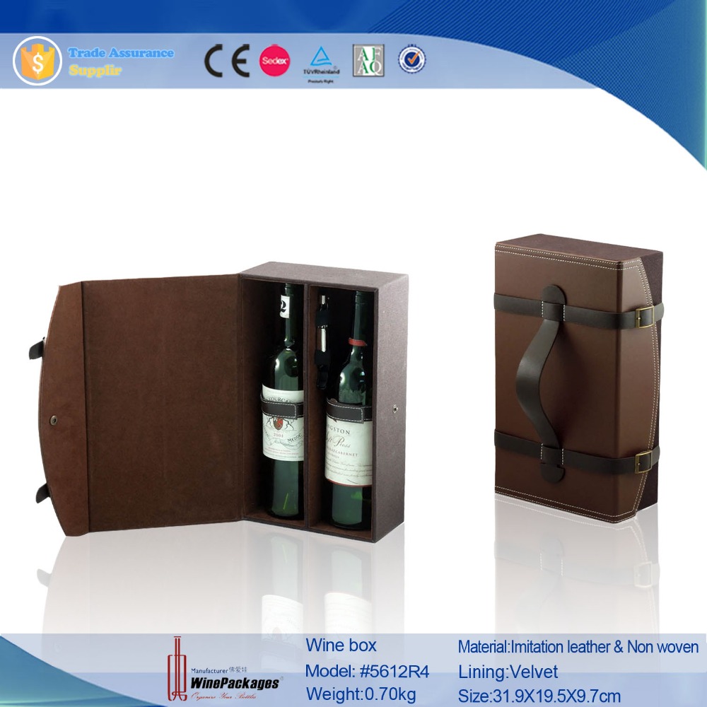 wholesale pu leather wine bottle box,wine packaging gift box