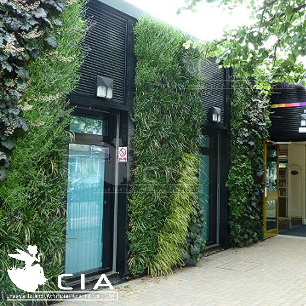 Artificial Greenery Panels Plastic Plants Green Vertical Wall