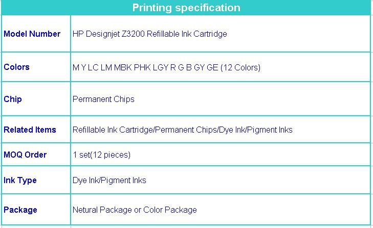 hp z3200 ink cartridge