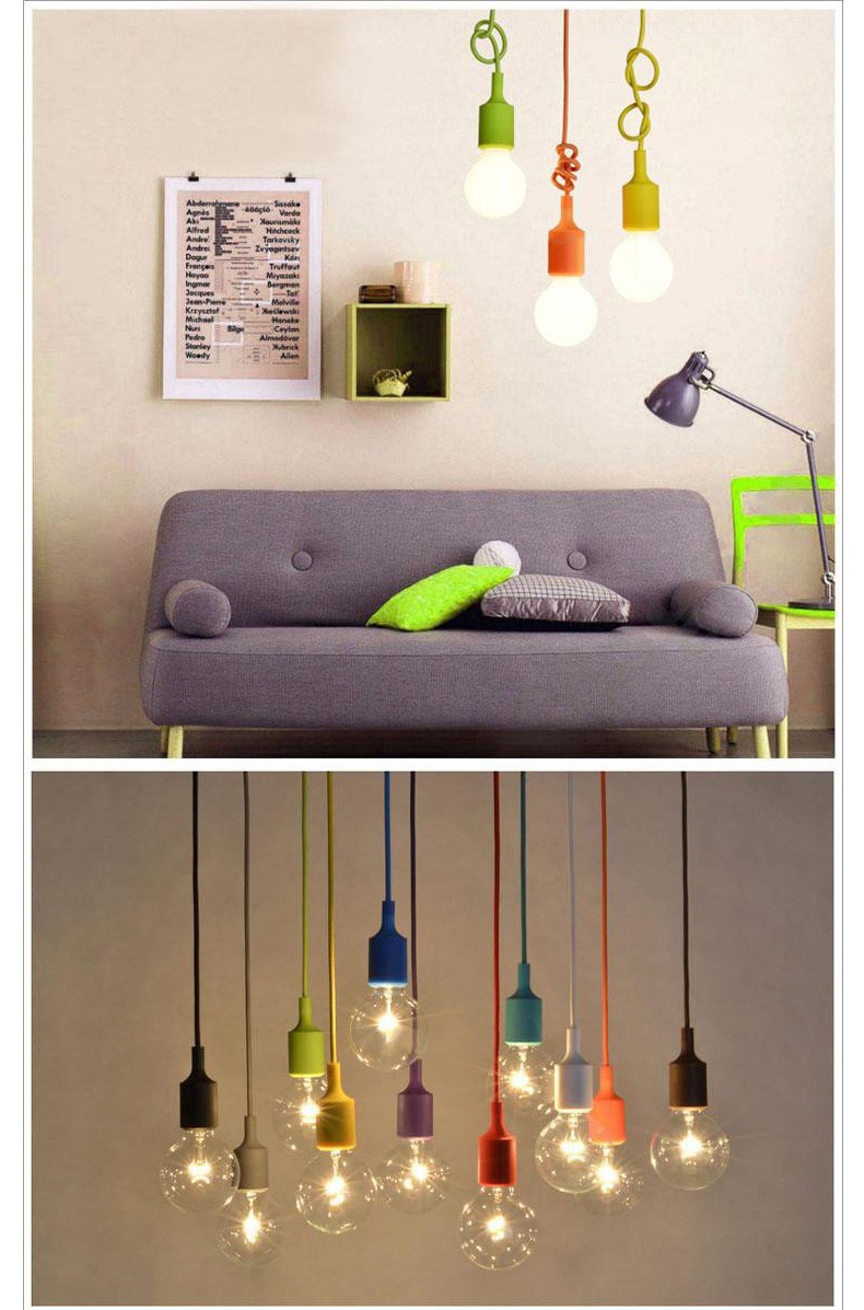 Kleurrijke moderne vintage hanger lamp lampen e27 edison ...