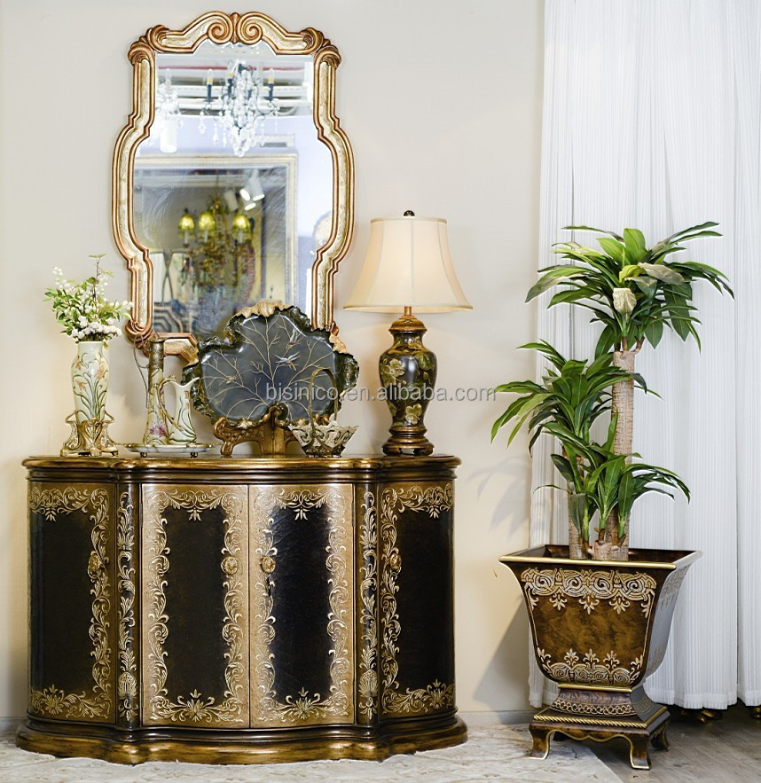 Exquisito pintados a mano consola gabinete con espejo, retro ... Muebles vintage elegantes