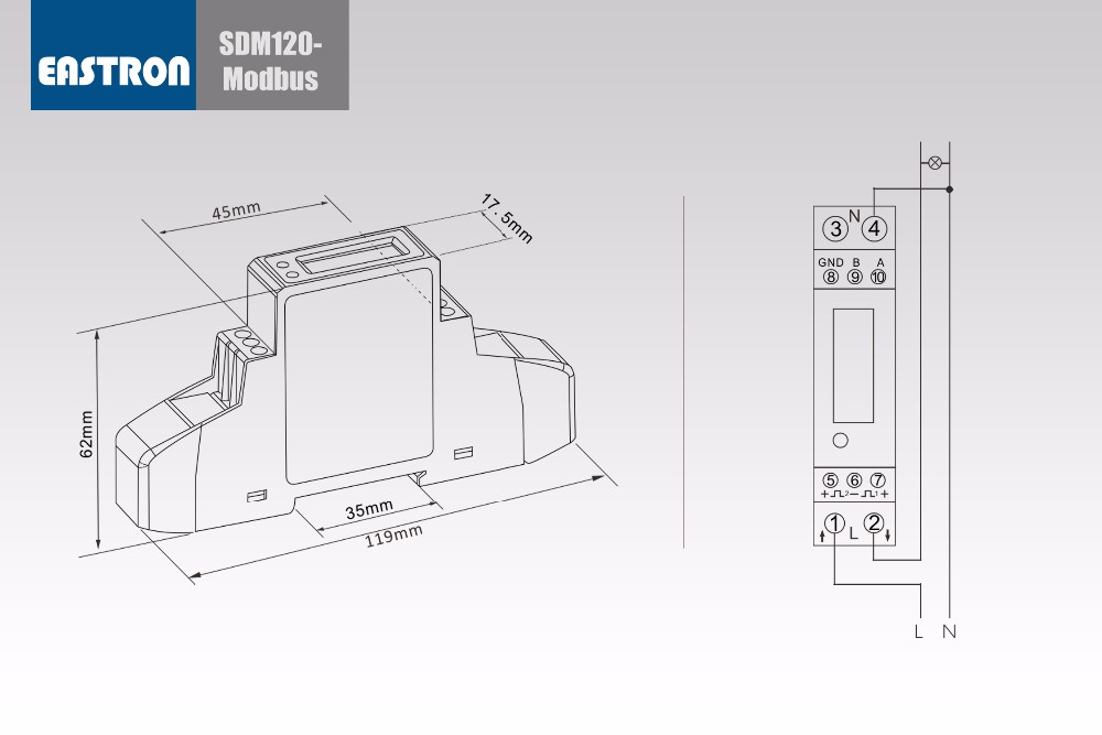 SDM120-Modbus単相電力量計、rs485ポートmodbus rtuとdinレール取付け、ceが承認仕入れ・メーカー・工場