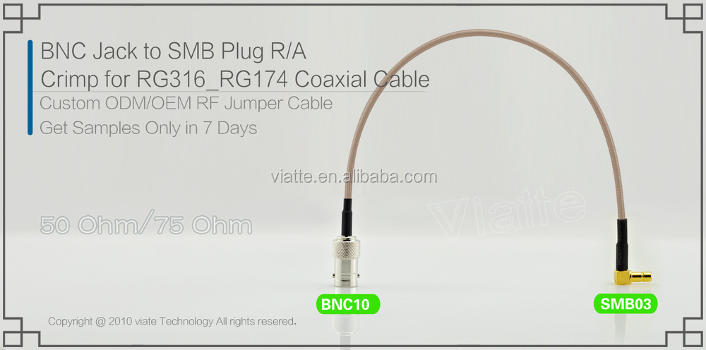 新しい到着のbncジャック/にメスsmbプラグ/maler/rg316_rg174に圧着力を同軸ケーブルのコネクタのための仕入れ・メーカー・工場