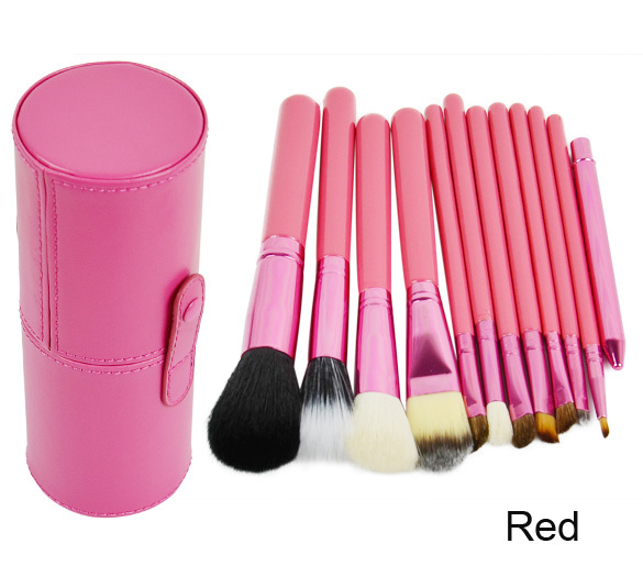 新しいプロ12個化粧品メイクアップブラシセットが- を使用してツール16475#4色革のカップホルダー問屋・仕入れ・卸・卸売り