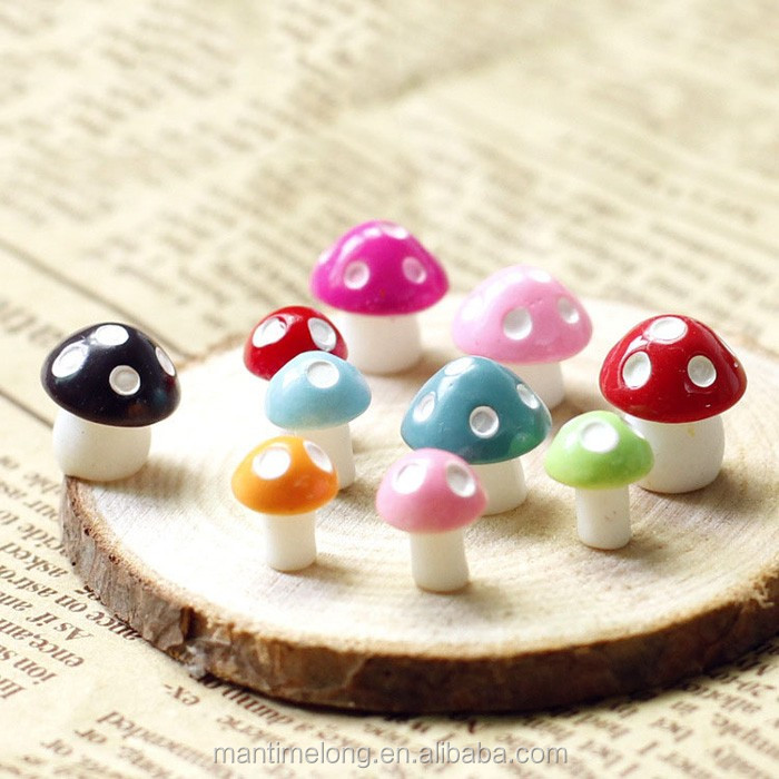 Mushrooms polymer clay for decor of terrarium, fairy garden