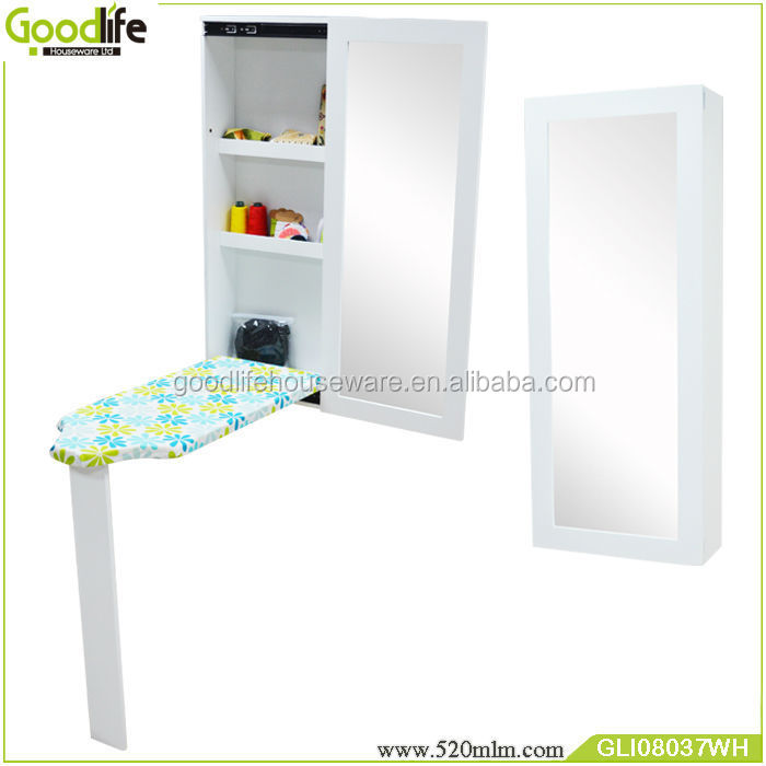 GLI08037Wall mount ironing board with mirror Cabinet
