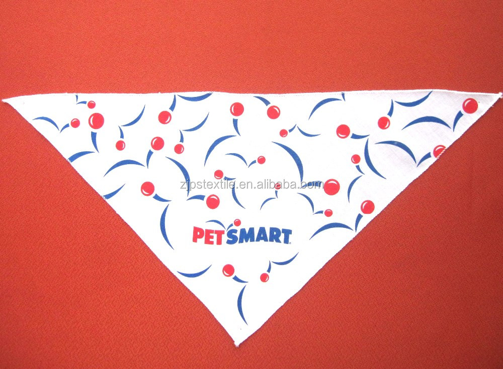 カスタム印刷ロゴトライアングル犬バンダナ/ペットバンダナでカスタマイズされたロゴ仕入れ・メーカー・工場