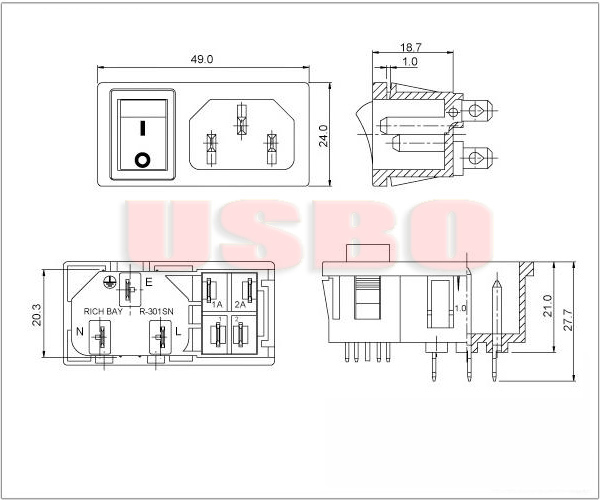 Wholesale Iec 60320 C14 15a 250v /10a 250v Ac Electrical Switch Socket