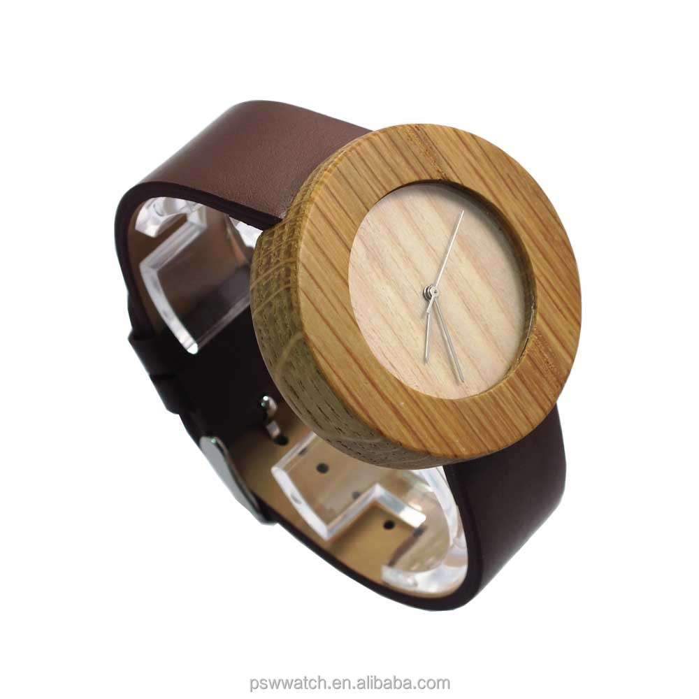 2015 new design wooden watch leather strap wooden watches waterproof wood watch