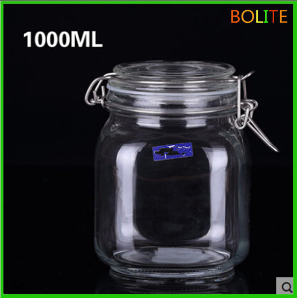 Alibaba China 1l 1.5l Large Glass Mason Jars With Lock Latch Lids Buy