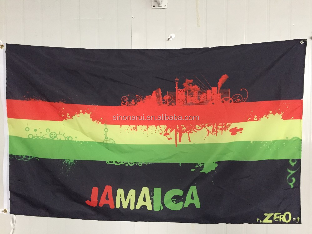 3x5ft Polyester Music Posters Green Yellow Red Reggae Jamaica Rasta