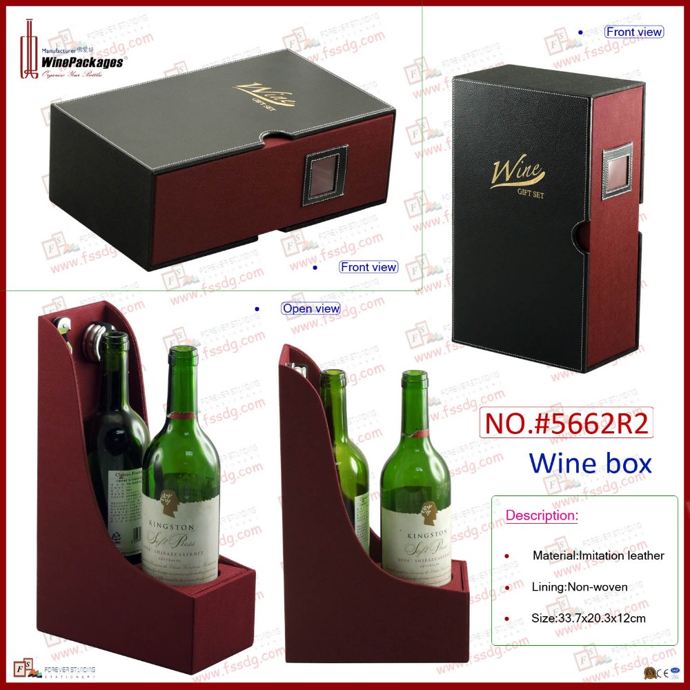 2016 new year design wooden wine box with tool