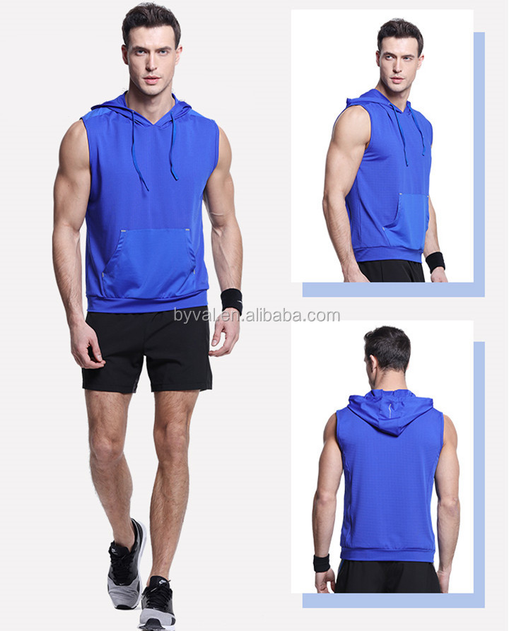 Athletic Apparel Manufacturers Blue Plain 100 Polyester Sleeveless