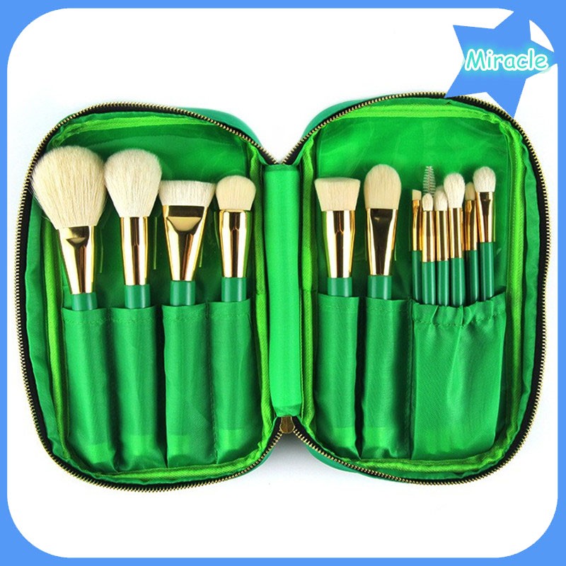 15ピース良い品質グリーン/ブラックウッドハンドルメイクアップ化粧品ブラシセットブラシ用makup 問屋・仕入れ・卸・卸売り