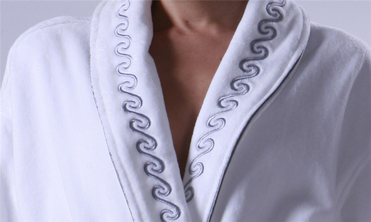 豪華5linenpro星ホテルテリータオル地のローブ絹の刺繍のサテンバスタオルパジャマローブ仕入れ・メーカー・工場