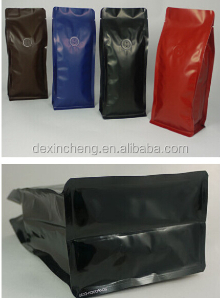 Matte BOPP Block Bottom Coffee Bags With Degassing Valve