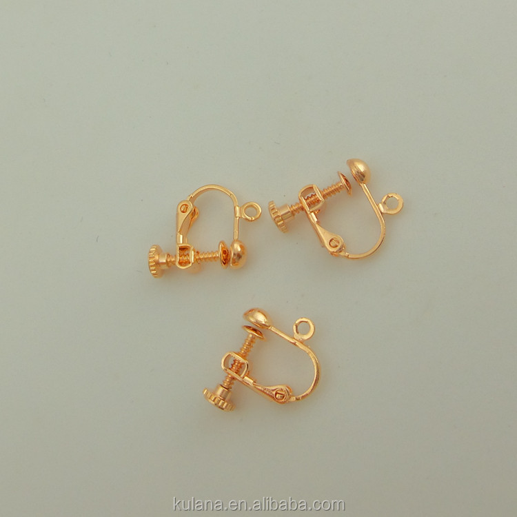 14mm Unpierced Screw Back Clip On Earrings With 4mm Hemisphere Rose