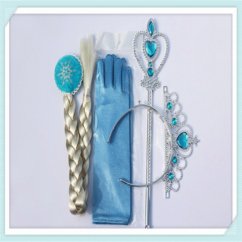 ファッションデザイン手袋の卸売手袋エルザエルザ仮装アクセサリーティアラエルザ誕生日の贈り物crown+wand+gloves+wig4個セット仕入れ・メーカー・工場