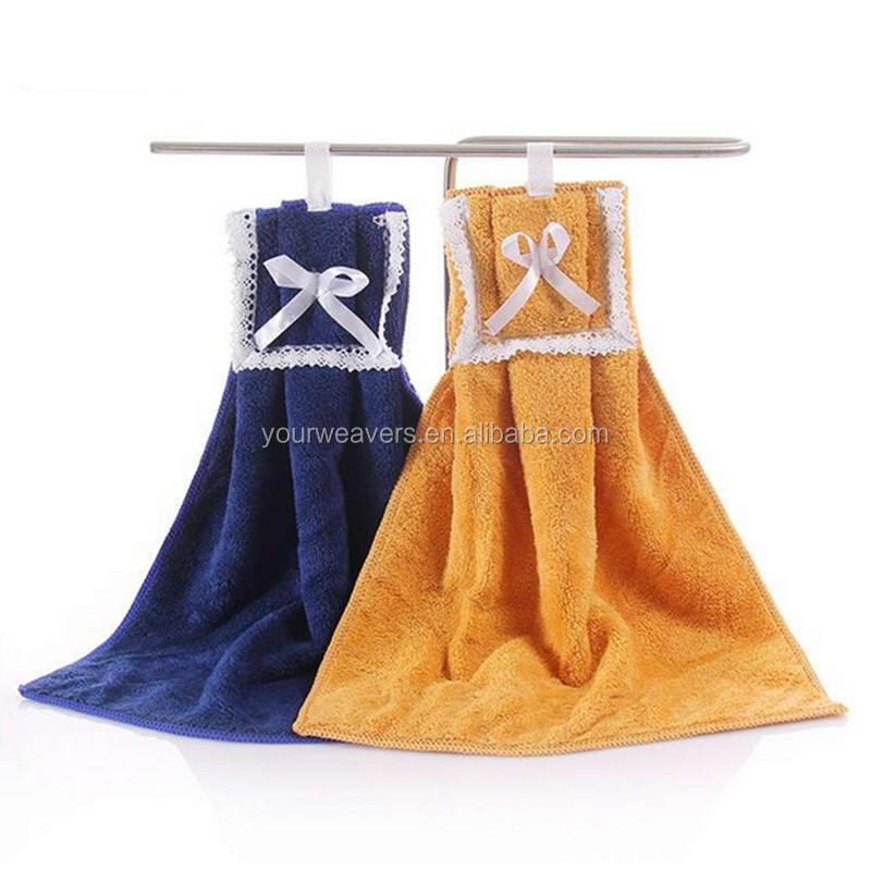 Lace Hanging Microfiber Hand Towel Bathroom Kitchen Hand Cleaning Towels Buy Hand Towels,Cheap