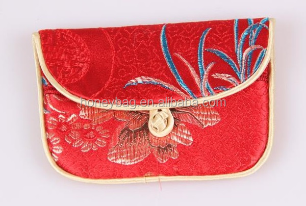 ファッション中国の絹の小銭入れ錦織小銭入れストレージのためのコイン& カード仕入れ・メーカー・工場