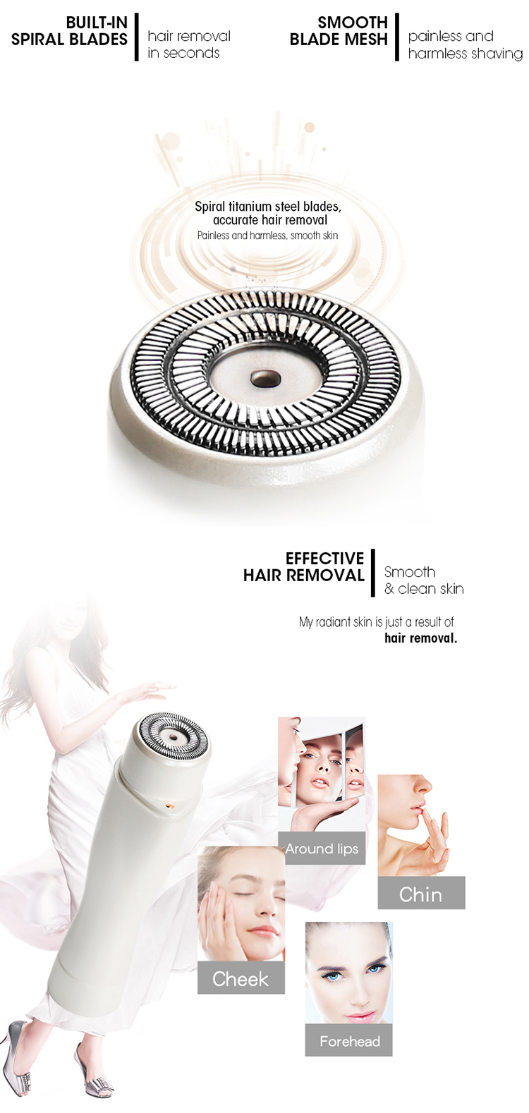 Best Ladies Facial Hair Trimmer Electric Razor Shaver Womens Hair