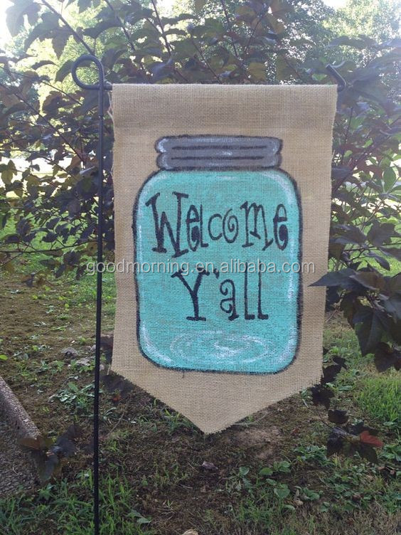 Burlap Garden Flag Blue Mason Jar Welcome Y'all.jpg