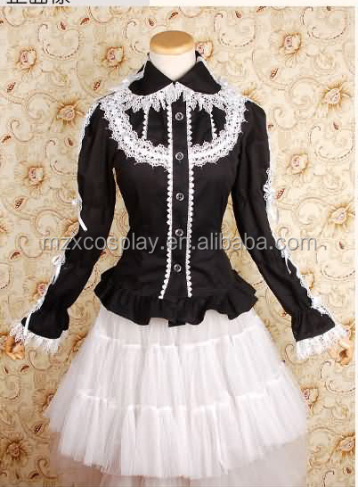熱い販売の黒はレースロリータスカート綿ハロウィンパーティの衣装クリスマス美しさのためのロングドレス問屋・仕入れ・卸・卸売り