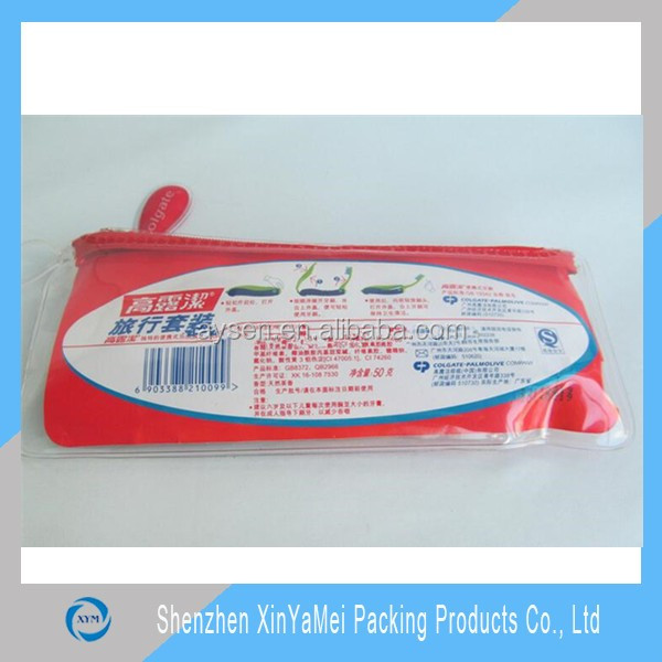 Mesh PVC bag for tooth paste and toothbrush
