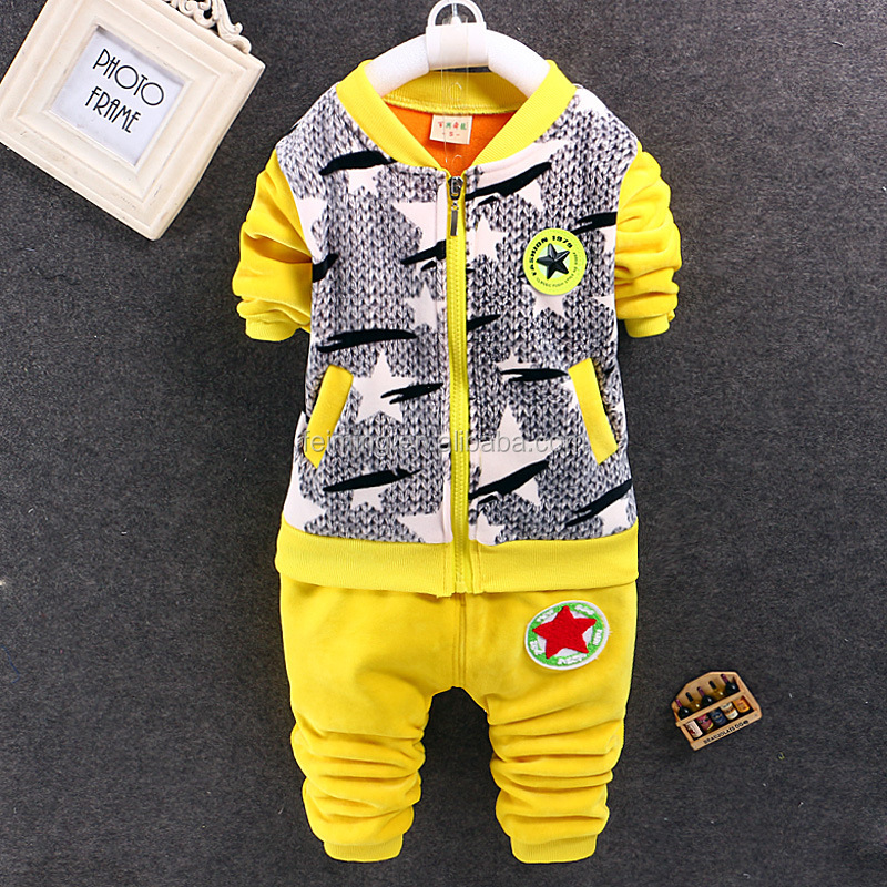 バルク卸売子供服赤ちゃんの衣服の設計とスターパンツコート子供の摩耗冬安い新生児の衣類のセット仕入れ・メーカー・工場