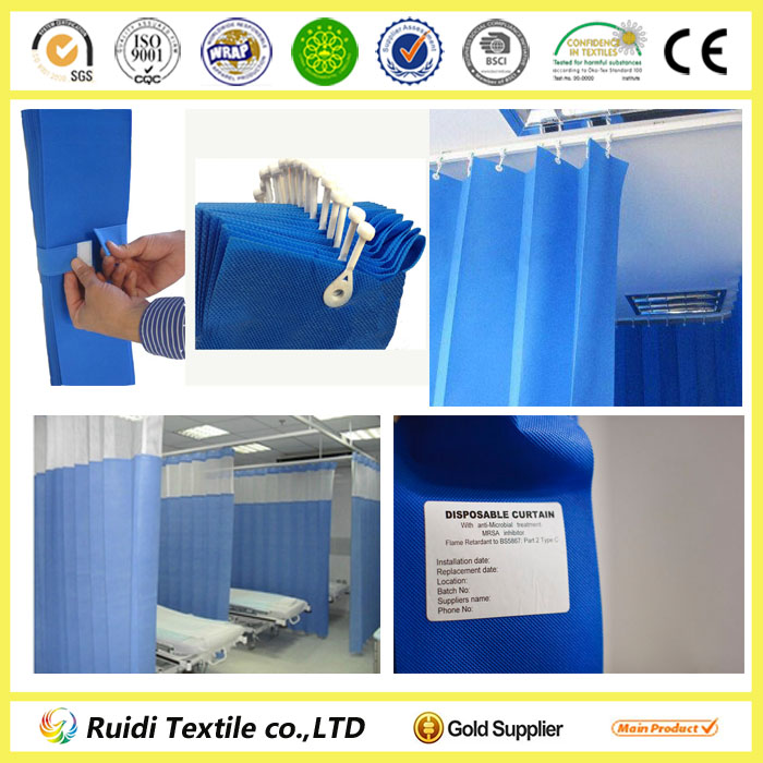 Anti Bacteria Fire Proof Medical Hospital Curtain,Disposable Cubicle
