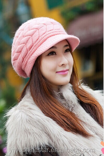 ファッション女性のクリーム色のウサギ毛冬の帽子1400301ウサギの毛皮の冬の帽子問屋・仕入れ・卸・卸売り