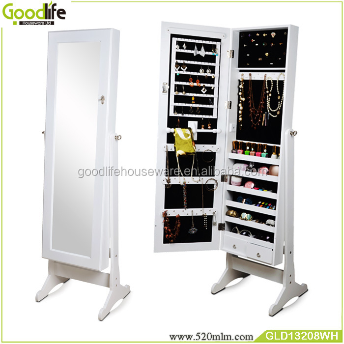 GLD13208mirror jewelry armoire-1