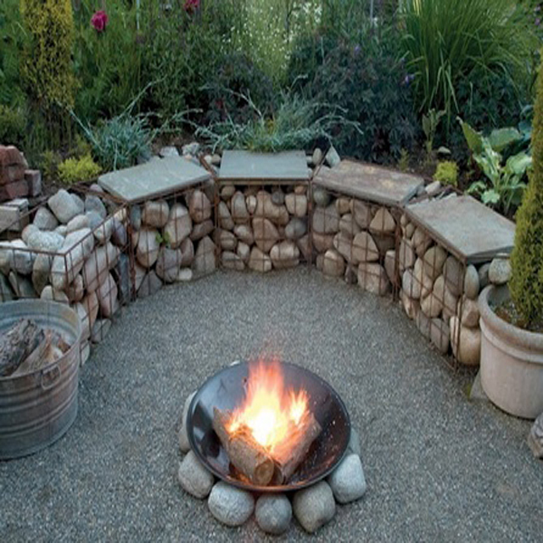 JardÃn, decorado con piedra valla galvanizado recubierto de pvc ...