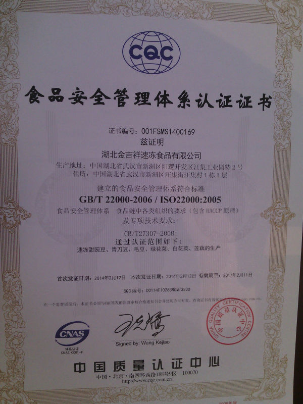 2014 IQF Cauliflower in Frozen vegetables