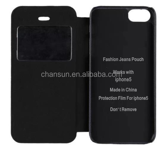 China product jean cell phone case pu leather case for iphone 3.jpg