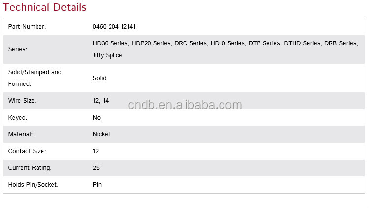 オリジナルdeutschは、 大きい在庫0460-204-12141端子ニッケルピン仕入れ・メーカー・工場