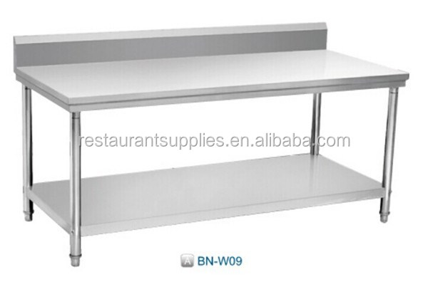 Movable Kitchen Table Stainless Steel Workbench With Wheels