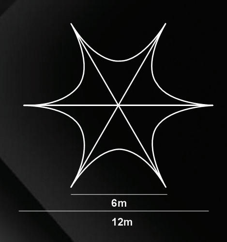 star tent measurement 12m b