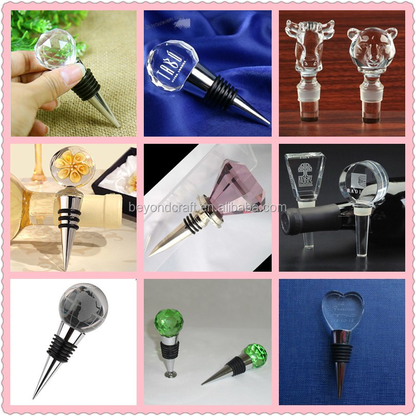 Crystal red wine stopper for company souvenir