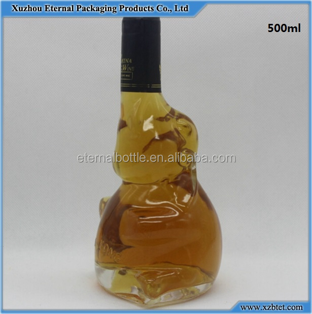 クリスタル ガラス蝶形状500 ミリリットル卸売ワイン ボトル仕入れ・メーカー・工場