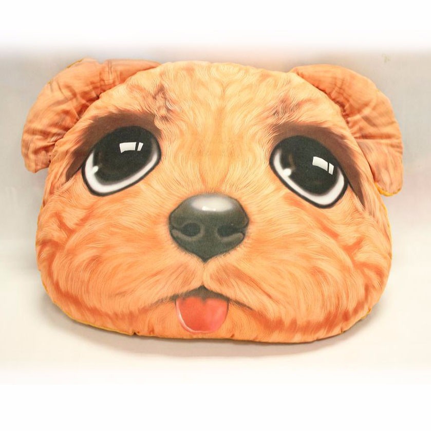 Latest Design Decorative Pillow 3d Digital Printing Plush Animal Head Dog Shaped Cushion - Buy ...