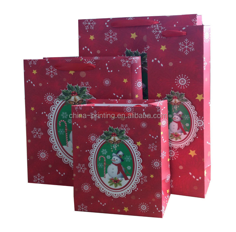 Newest design festival used paper bag recycle gift art handle paper bag