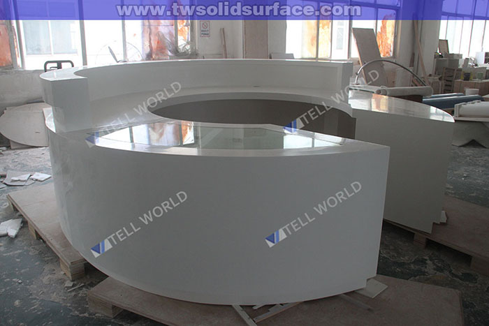 Chic Salon Semi Circular Furniture White Reception Round Table