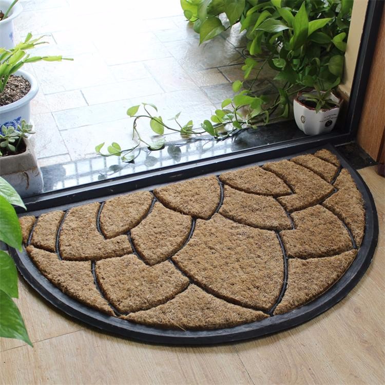 Semi Circle Rubber Molded Brush Coir Outdoor Mats Buy Outdoor