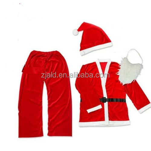 古典的な5pc大人サンタクロースの衣装セット赤仕入れ・メーカー・工場
