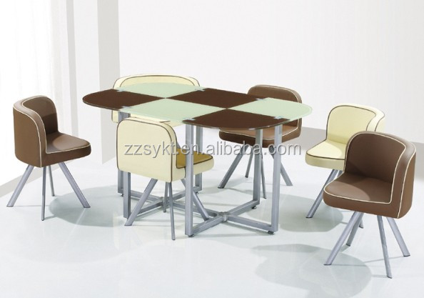 熱い販売リビングルーム家具会議ルーム家具ガラスダイニングテーブル6椅子セット卸売仕入れ・メーカー・工場