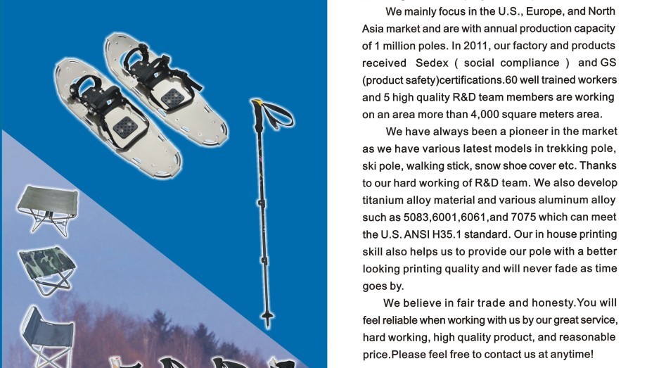 アルミ調整可能なスキーポールと登山杖ライト付の重量メーカー中国で問屋・仕入れ・卸・卸売り