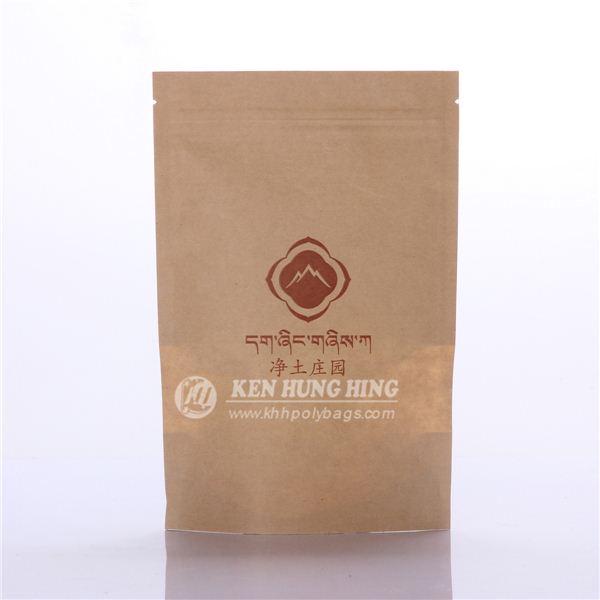Stand up Kraft Paper Tea Bags Printing with Zipper and Window