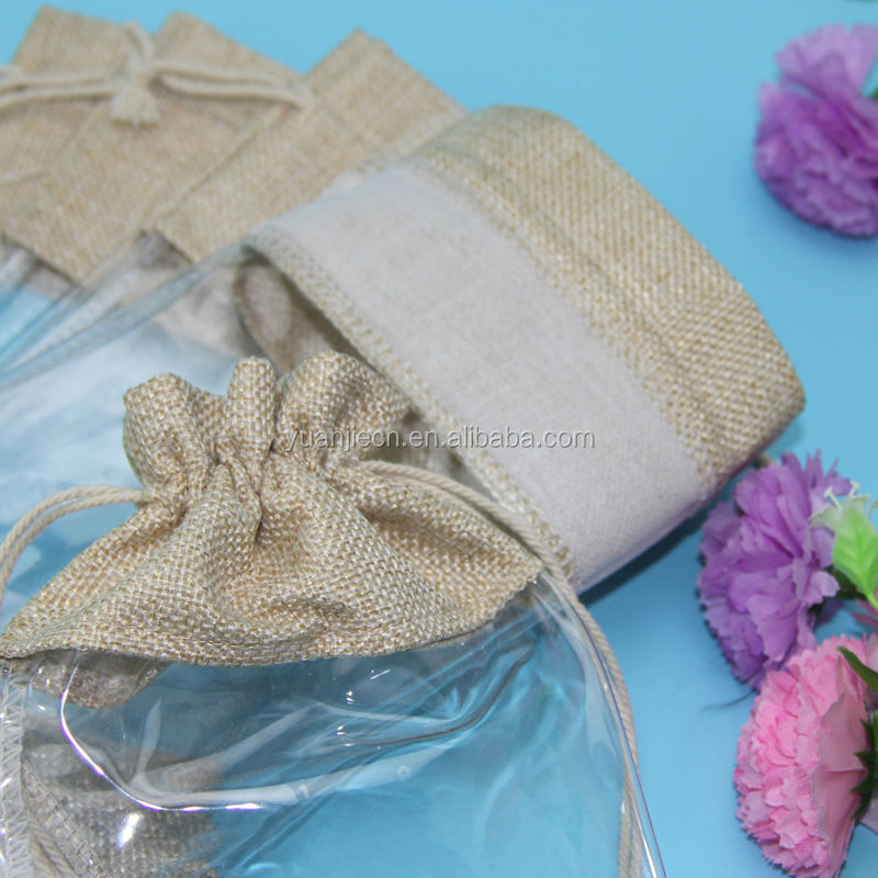 Ecofriendly fancy drawstring jute flower/cup bag