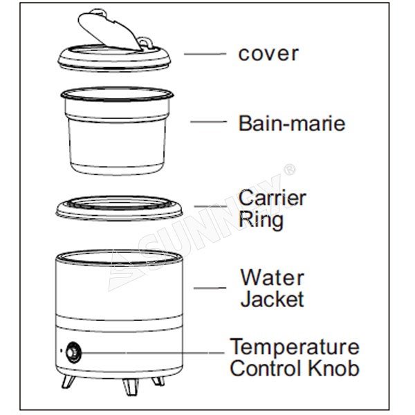 Electric Soup Warmer Stainless Steel Cover & Water Jacket With Ladle -  Sunnex Products Ltd.